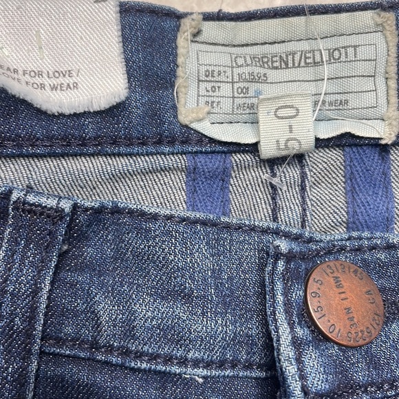 Current/Elliott The Fling Cropped Boyfriend Jeans Dark Size 25 NWT New - Picture 7 of 14